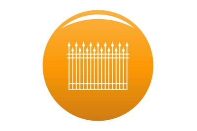 Fence with metal rod icon vector orange