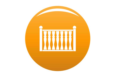 Fence with column icon vector orange