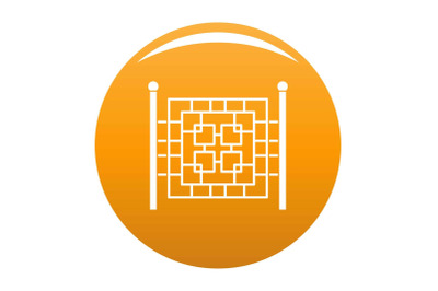 Fence with metal square icon vector orange