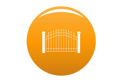 Park fence icon vector orange