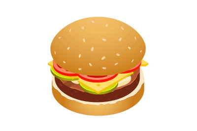 Double burger icon, isometric style