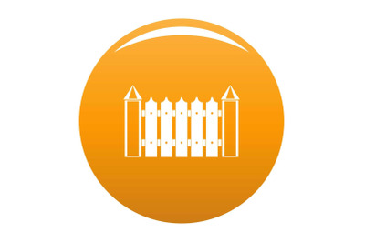 Garden fence icon vector orange