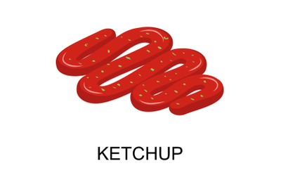 Ketchup icon, isometric style