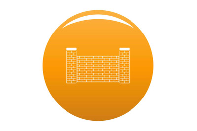 Fence of brick icon vector orange