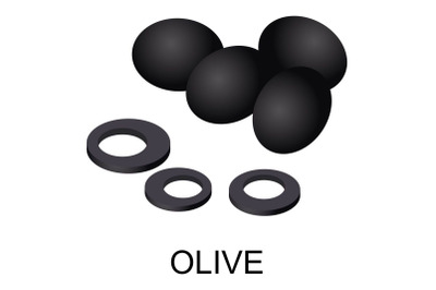 Olive icon, isometric style