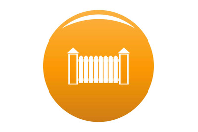 Fence with turret icon vector orange