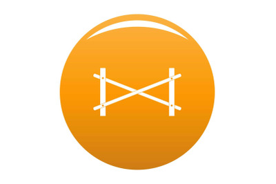 Fence of two rod icon vector orange