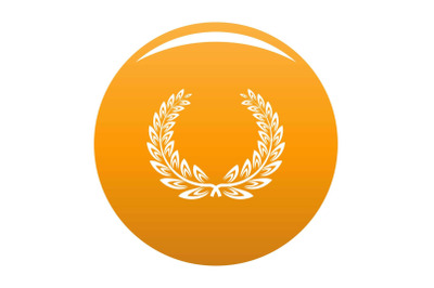 Certified wreath icon vector orange