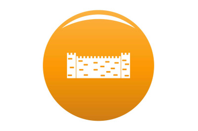 Stone fence icon vector orange