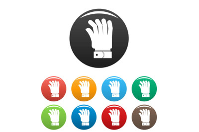 Hand icons set color vector