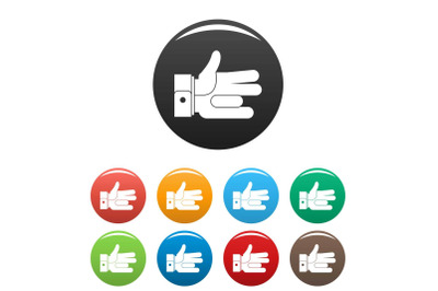 Hand abstract icons set color vector