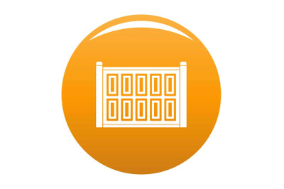 Concrete fence icon vector orange