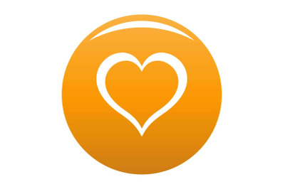 Heart icon vector orange