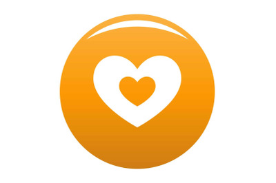 Double heart icon vector orange