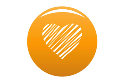 Shaded heart icon vector orange