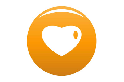 Three-dimensional heart icon vector orange