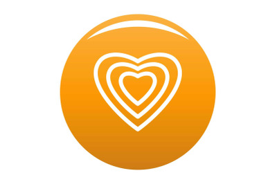 Human heart icon vector orange