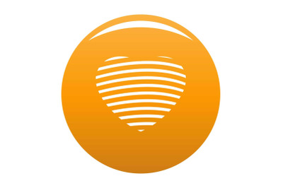 Striped heart icon vector orange