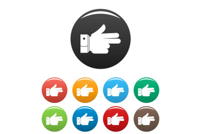 Hand forward icons set color vector