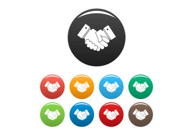 Hand peace icons set color vector
