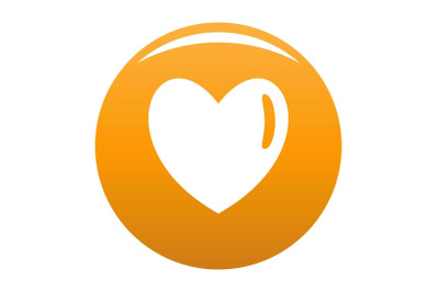 Warm human heart icon vector orange