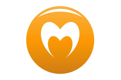 Prophetic heart icon vector orange
