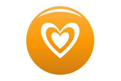 Masculine heart icon vector orange