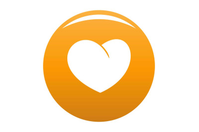 Angelic heart icon vector orange