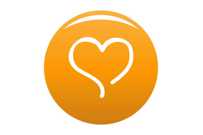 Sketch heart icon vector orange