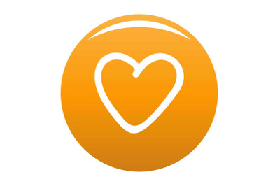 Greedy heart icon vector orange