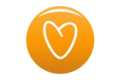 Golden heart icon vector orange