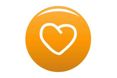 Big heart icon vector orange