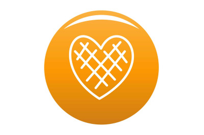 Impressionable heart icon vector orange