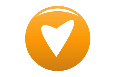 Gentle heart icon vector orange