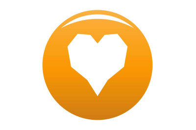 Angular heart icon vector orange
