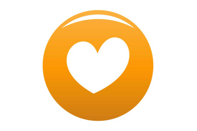 Fiery heart icon vector orange