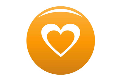 Huge heart icon vector orange