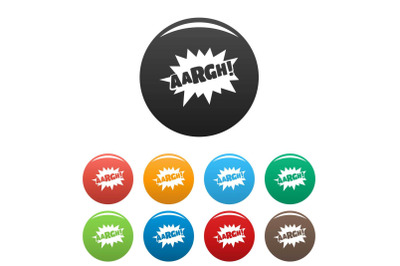 Comic boom retro icons set color vector