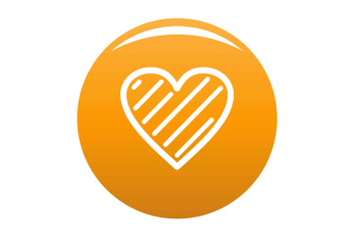Simple heart icon vector orange