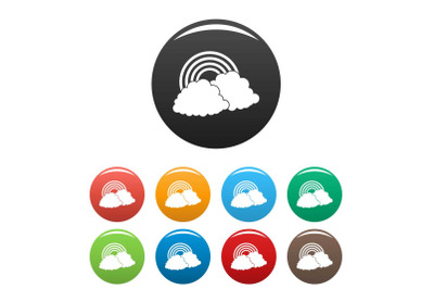 Rainbow icons set color vector