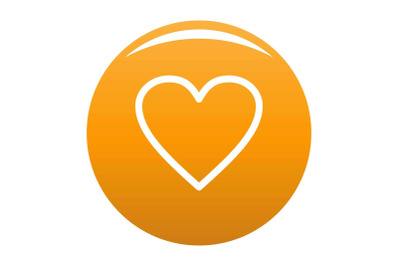 Ardent heart icon vector orange