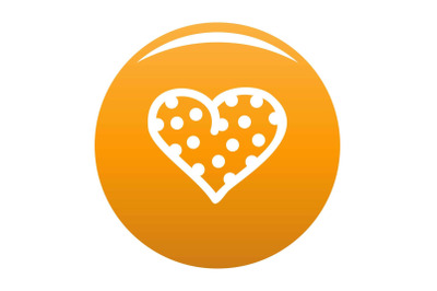 Pea heart icon vector orange