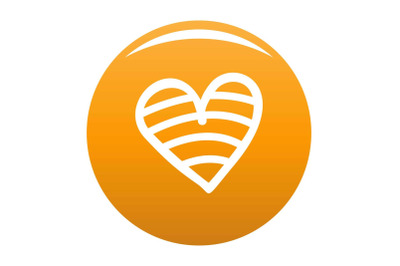 New heart icon vector orange