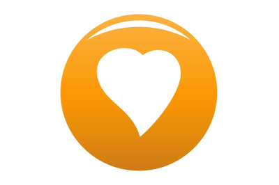 Black Heart icon vector orange