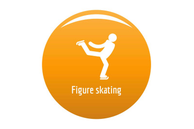 Figure skating icon vector orange