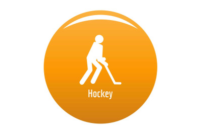 Hockey icon vector orange
