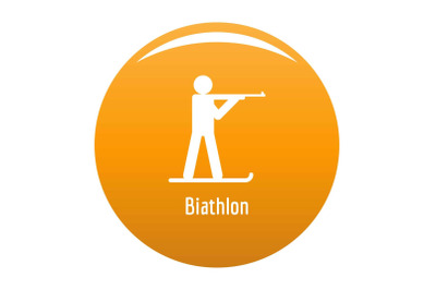 Biathlon icon vector orange