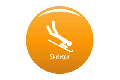 Skeleton icon vector orange