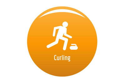 Curling icon vector orange