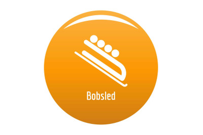 Bobsled icon vector orange